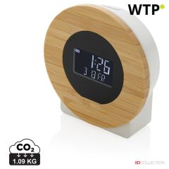 Utah RCS rplastic and bamboo LCD desk clock, brown, XDP279.619