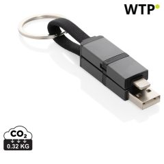 Terra recycled aluminium 4 in 1 60W fast charging cable, siva, XDP302.7602