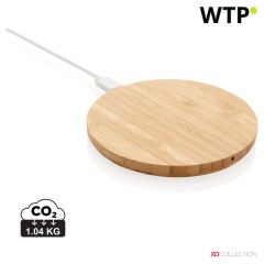 Bamboo 5W round wireless charger, brown, XDP308.229