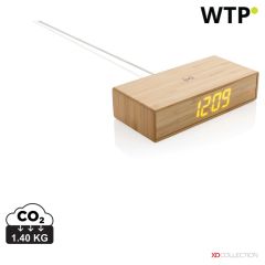 Bamboo alarm clock with 5W wireless charger, brown, XDP308.239