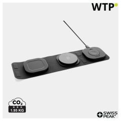 Caricatore da viaggio wireless 15W 3-in-1 Swiss Peak RCS rplastic, grigio, XDP308.531