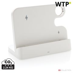Caricatore duale da 15W in plastica riciclata Joltz RCS con slot per iWatch, bianco, XDP308.6103