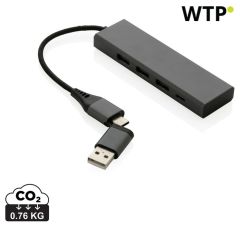Terra RCS recikliran aluminijast razdelilnik s 3 USB vhodi, siva, XDP308.682