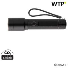 RCS recycled aluminium USB-rechargeable heavy duty torch, črna, XDP513.931