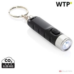 Globix RCS reciklirana plastična USB polnilna svetilka na ključu, črna, XDP514.0201