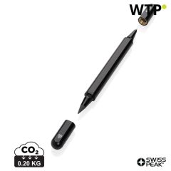 Swiss Peak Storm RCS recycled aluminium dual tip pen, black, XDP611.251