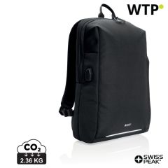 Swiss Peak AWARE™ RFID and USB A laptop backpack, black, XDP763.161