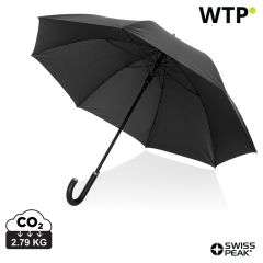 Swiss Peak Vero Aware™ RPET 25” umbrella w luxe handle, black, XDP850.7501