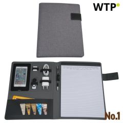 A4 Conference Folder Salermo with Magnetic Closure, grey, EG067507