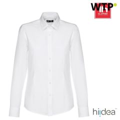 THC TOKYO WOMEN WH, Womens long-sleeved oxford shirt with pearl coloured buttons, White, 30197