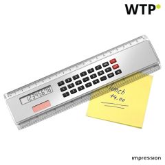 ABS ruler with calculator Heather, silver, 2917-032999999