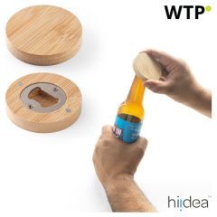 AMCHUR, Bamboo coaster with bottle opener, natural, 94573-160