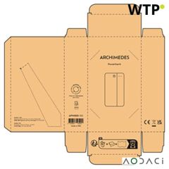 Archimedes Powerbank aus Kork und Weizenstroh mit 10000 mAh. 15 W, natural, APW003-160