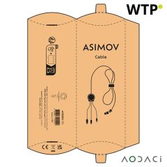 Asimov 5-in-1 Cable Bamboo and rPET. Backlit logo., black, ACB003-103