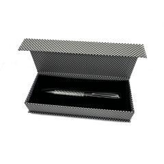 Kugelschreiber aus Metall und Fiberglas mit Geschenkbox, grau, B11212