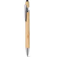 Bamboo, metal and plastic touch screen ballpoint pen, natural, B11279