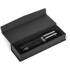 Schreibset aus recyceltem Aluminium und Papier, Schwarz, B11282
