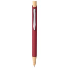 Penna a sfera in alluminio soft touch colori pastello, bambù e metallo, B11305