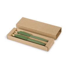 Schreibset aus Weizenstroh+ABS, Bambus und Papier, B11815