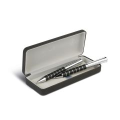 Metall- und PU-Schreibset mit Geschenkbox, grau, B11832