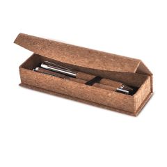 Cork and metal writing set, natural, B11833