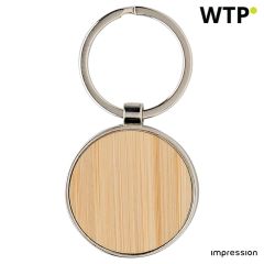 Bamboo and metal key chain Tillie, beige, 748578-823999999