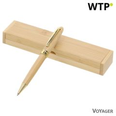 Bamboo ball pen in case, beige, VA316-20