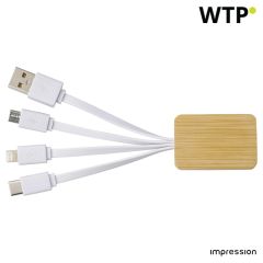 Bambusni polnilni kabel Brandan, bela, 710986-002999999