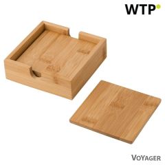 Set podstavkov za skodelice iz bambusa, 4 kosi, rjava, V8871-17