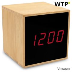Bambusova namizna ura z alarmom | Katherine, rjava, V0193-17