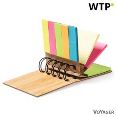 Bamboo memo holder, sticky notes, beige, V0265-18