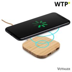 Bamboo bežični punjač 10W BRIGHT | Jazzlyn, smeđa, V0054-17