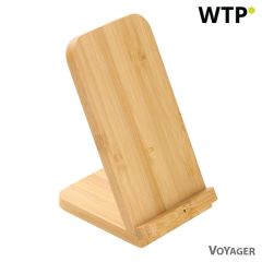 Bamboo bežični punjač 10W BRIGHT, stalak za telefon | Wilder, smeđa, V0349-17