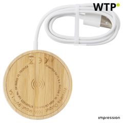 Bamboo wireless charger Riaz, beige, 675081-823999999