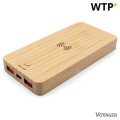 Bambusova brezžična power banka 8000 mAh BRIGHT, brezžični polnilec 15W | Benson, rjava, V0053-17