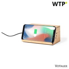 Bambusov brezžični zvočnik 3W, brezžični polnilec 10W, bež, V8312-18