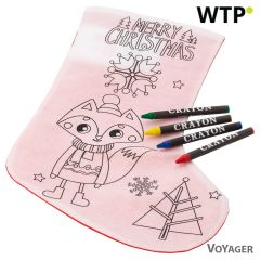 Božićna čarapa za bojanje, bojice, Crvena, V0067-05