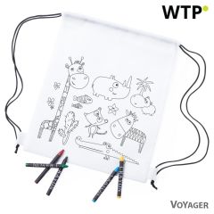 Borsa con cordoncino per colorare, pastelli | Rosemary, V7871