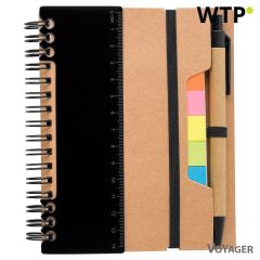 Memo holder, notebook, ball pen, ruler, sticky notes, V2991
