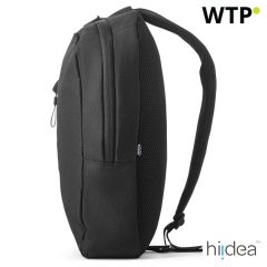 DELFOS, 300D recycled polyester and 600D recycled polyester single strap backpack, with 210D recycled polyester lining, black, 92191-103