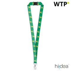 DOVER, Recycled polyester (100% rPET) sublimation lanyard with carabiner, white, 94973-106