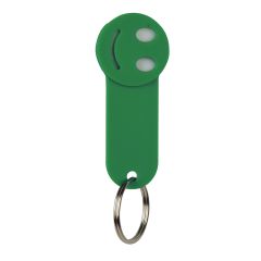 Coin holder key chain in plastic and metal, E14049