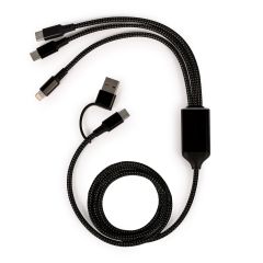 3 u 1 kabel za punjenje poliestera, metala i plastike, crno, E14323