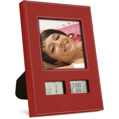 LCD plastic clock with photograph holder, E14344