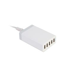 USB hub plastični punjač za 5 uređaja, bijela, E14493