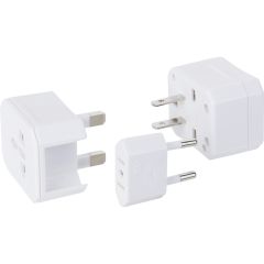 Univerzalni adapter za napajanje od plastike i metala, bijela, E14515