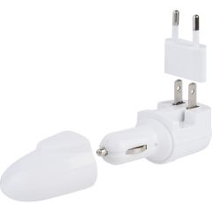 Adapter za napajanje od plastike i metala, bijela, E14517