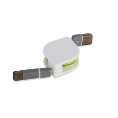 2 u 1 namotavajući plastični kabel, bijela, E14530