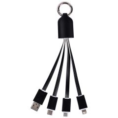 3 u 1 kabel za punjenje od plastike i metala, crno, E14577