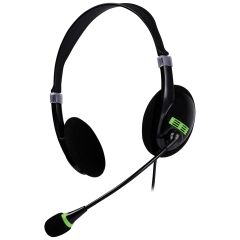 Plastic headphones for smart working, black, E14583